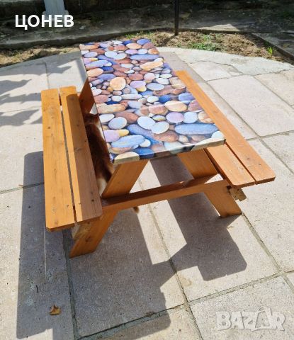 Градински пейки с маса за деца до 5г., снимка 1 - Градински мебели, декорация  - 45795478
