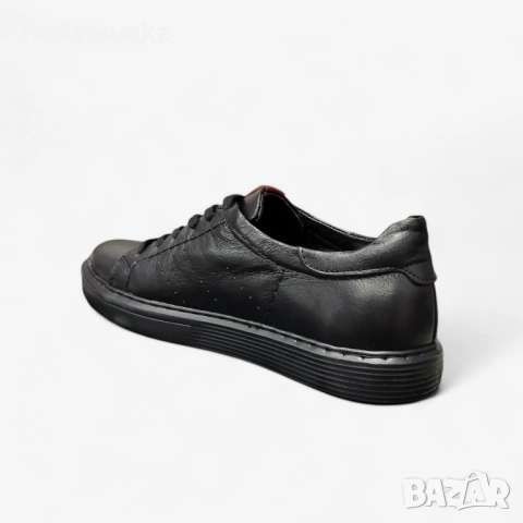 Мъжки спортно елегантни кецове от естествена кожа 656011 black, снимка 3 - Ежедневни обувки - 53590276