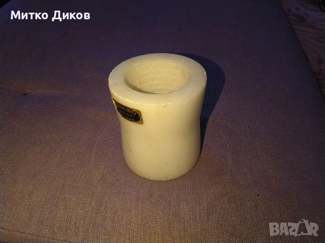 Мраморен пепелник от соца фи 120 мм и Н-39мм -900гр. и свещник- фи 60мм  Н-45мм-400гр Минералимпекс, снимка 9 - Декорация за дома - 52456405