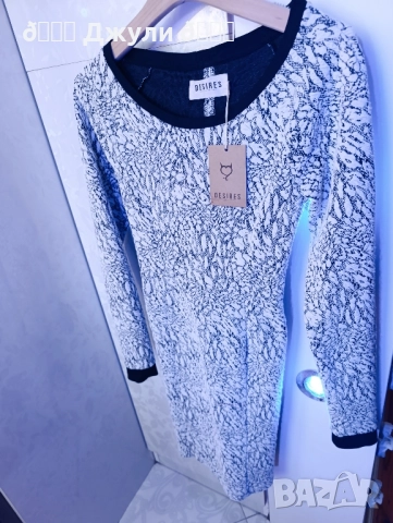 Стилна рокля с мраморен ефект, снимка 3 - Рокли - 51813950