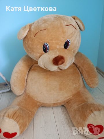 Запазен голям плюшен мечок 80 см , снимка 3 - Плюшени играчки - 45448900