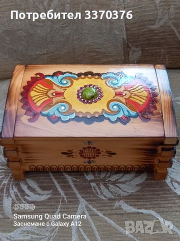 Дървена кутия за бижута-ръчна изработка, снимка 7 - Антикварни и старинни предмети - 45491455