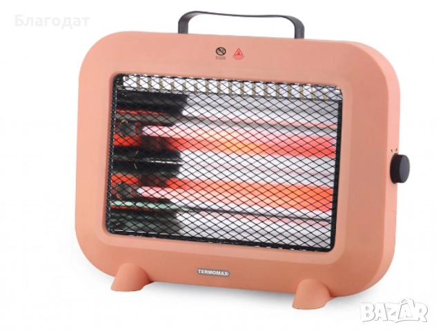 Кварцова печка, 800W, корал/ бял цвят