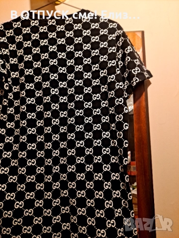 тениска маркова Гучи с обемна емблема-пчела апликация,черна нова, снимка 4 - Тениски - 51817392
