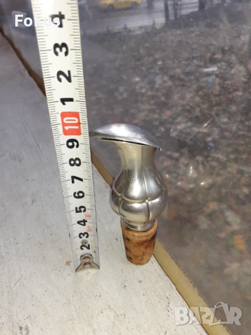 Стар антикварен дебело посребрен декантер бутилка Арт Деко, снимка 7 - Антикварни и старинни предмети - 53357962