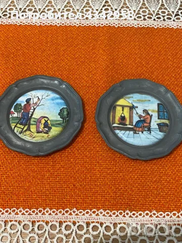 Старини чинийки от калай и сръбро.Германия, снимка 1