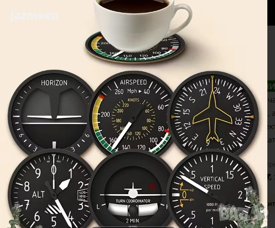 Подложки за чаши с авиационни мотиви, снимка 4 - Сервизи - 54066655