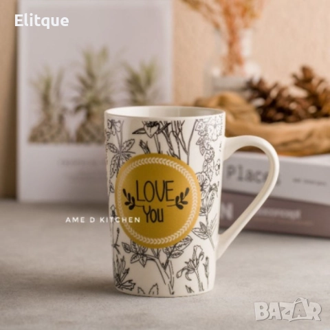 Керамична чаша, черно бели мотиви, 8.5X10.5CM, 200ML, снимка 3 - Чаши - 52854186