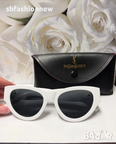 Ysl бели очила с лого, снимка 6 - Слънчеви и диоптрични очила - 53355621