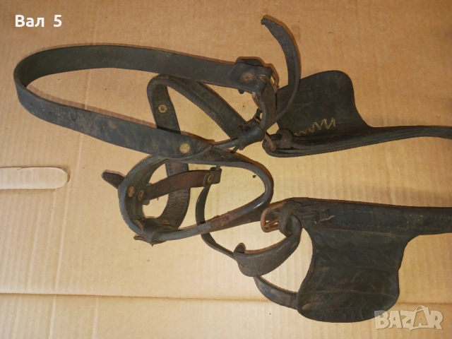 Стара кожена конска сбруя , оглавник , хамут , юзда, снимка 7 - Антикварни и старинни предмети - 54219068