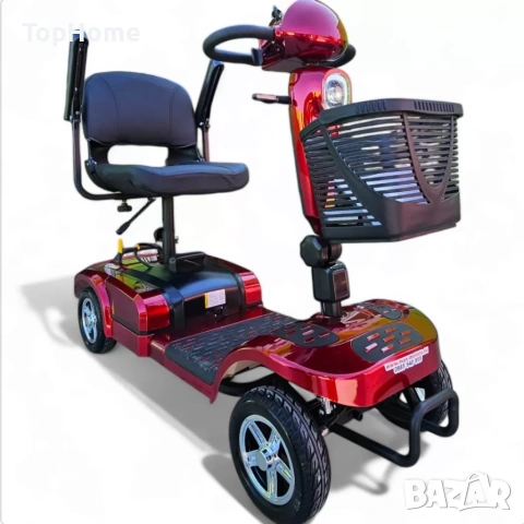 Инвалидна Електрческа Четириколка 350W (сваляема батерия) ЧЕРВЕНА, снимка 3 - Мотоциклети и мототехника - 54119927