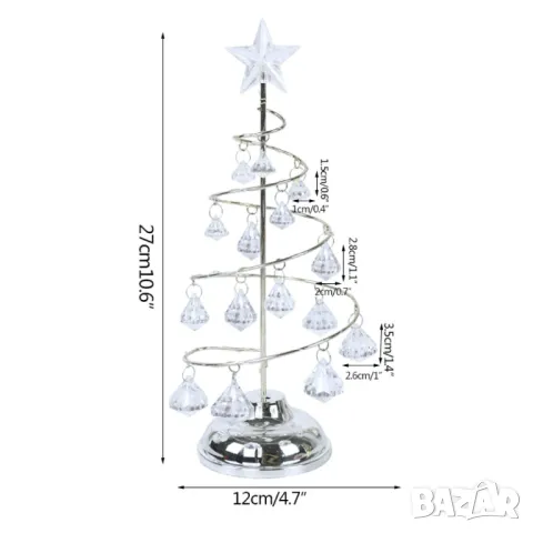 Акумулаторна нощна лампа LED нощна лампа коледна елха с ефект от диаманти, снимка 5 - Декорация за дома - 47301302