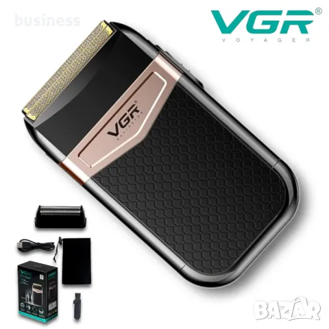 Шейвър Shaver VGR-331, Професионална ел. самобръсначка, Двустранна, Безжична, USB зареждане, снимка 5 - Козметика за лице - 50331187