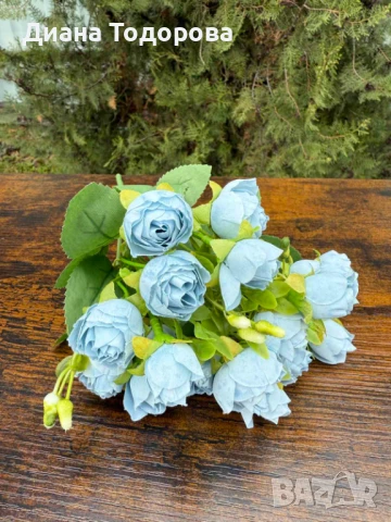 Дребни изкуствени розички 18 глави, снимка 2 - Изкуствени цветя - 50821105