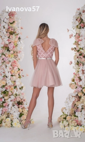 Розова рокля, снимка 3 - Рокли - 51550677