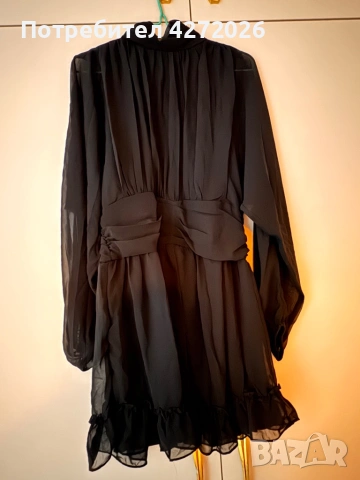 Дамска къса черна рокля