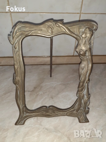 Стара барокова бронзова рамка за снимка - голяма, снимка 3 - Антикварни и старинни предмети - 53347644