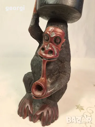 африканска статуетка пепелник дърворезба   7/2, снимка 2 - Други стоки за дома - 49775390