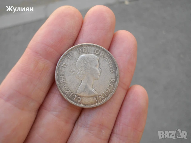 50 CENTS 1964 CANADA СРЕБРО, снимка 6 - Антикварни и старинни предмети - 50917552