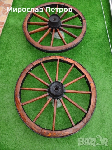 Колела от каруца-реставрирани, снимка 5 - Декорация за дома - 52575873