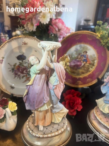 Порцеланова фигурална група „Two Graces" · Vion & Baury · France · Circa 1820 — рядка антика, снимка 4 - Антикварни и старинни предмети - 54062117