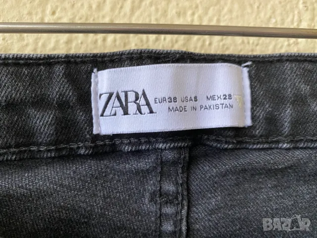 Тъмносиви дънки ZARA с цепки, снимка 5 - Дънки - 50437015