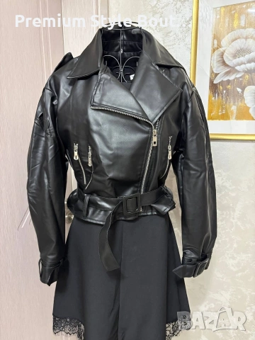 кожено байкър яке 
