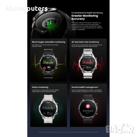 HAYLOU Solar 5 Смарт часовник-1.58" AMOLED, Bluetooth обаждания, NFC, 150+ спорта, 24/7 здравен мони, снимка 6 - Смарт часовници - 52537145