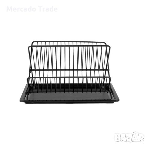 Метален сушилник Mercado Trade, С подложка, За кухня, Черен, снимка 2 - Сушилници - 46247103