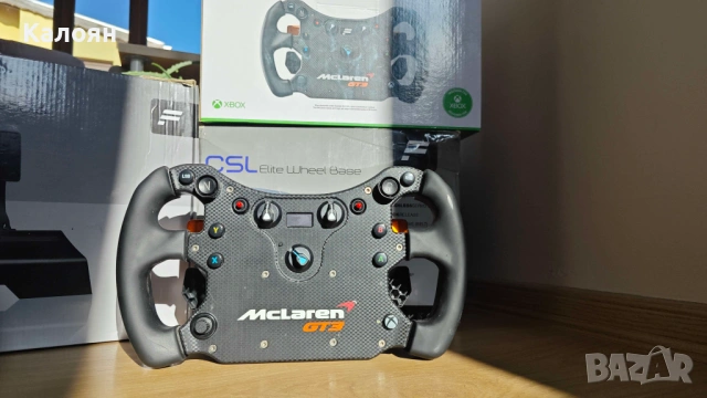 Fanatec CSL Elite база и педали с волан Mclaren GT3, снимка 4 - Аксесоари - 53512937
