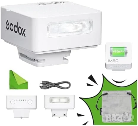 Нов Godox iM20 Mini флаш за Sony/Fuji/Ricoh – USB-C, 440 светкавици, снимка 1