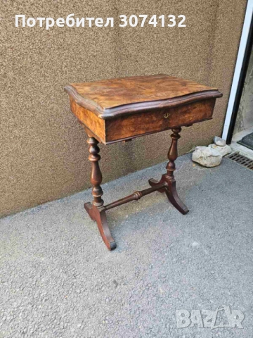 Ретро тоалетка с интарзия, снимка 2 - Шкафове - 52159258