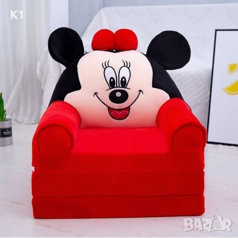 Голям Плюшен разтегателен фотьойл-легло Мини Маус 120см Minnie Mouse, снимка 4 - Плюшени играчки - 52375748