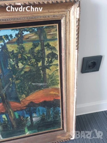 114х64см/стара голяма картина масло върху платно/градски пейзаж-зима/Anastasia/дървена рамка, снимка 9 - Картини - 50953506