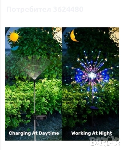 Фойерверки градинска соларна лампа , снимка 7 - Други - 52297079