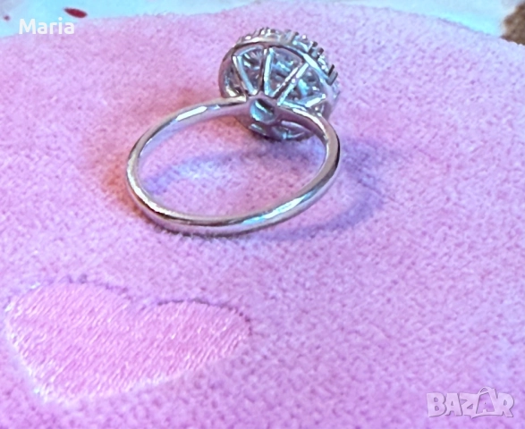 Дамски пръстен бяло злато и диаманти, снимка 2 - Пръстени - 52470815