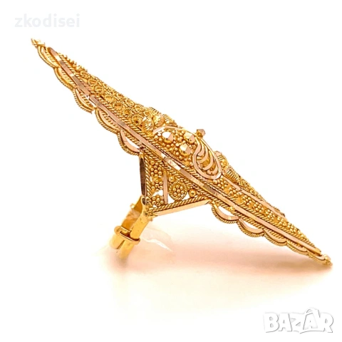 Златен дамски пръстен 6,78гр. размер:54 14кр. проба:585 модел:37649-1, снимка 3 - Пръстени - 53563862