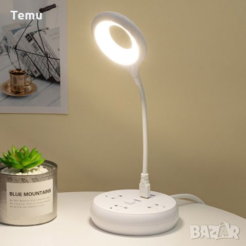 Настолна LED лампа за бюро с 12 крушчици, 6 W. Подходяща за четене и нощно осветление. Топла светлин, снимка 7 - Настолни лампи - 45687988