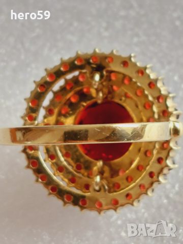Дамски златен пръстен с гранати(злато 333), снимка 7 - Пръстени - 46474700