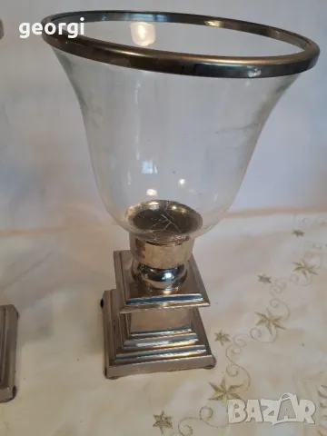 два настолни иноксови свещника  25/2, снимка 4 - Декорация за дома - 50035339