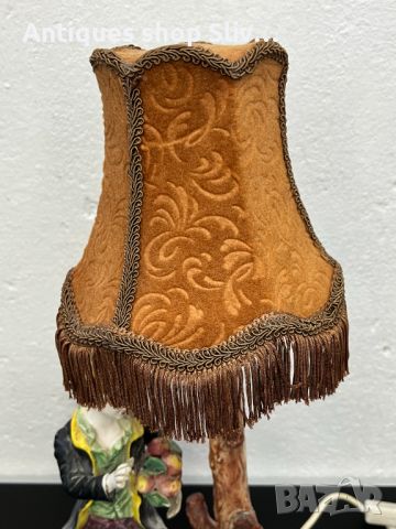 Настолна порцеланова лампа с фигура - Capodimonte. №5290, снимка 8 - Колекции - 45097061
