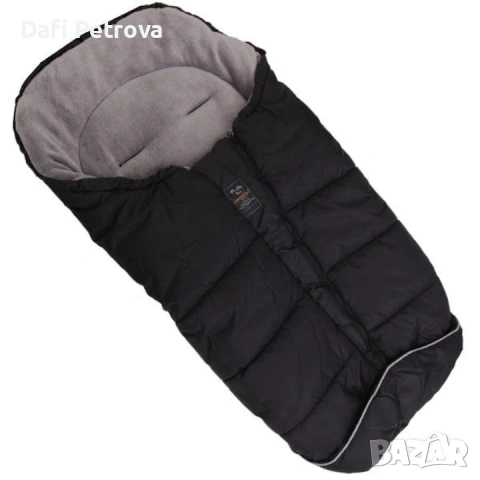 Зимно спално чувалче за количка Cangaroo - Fluffy, черно 2 бр. 