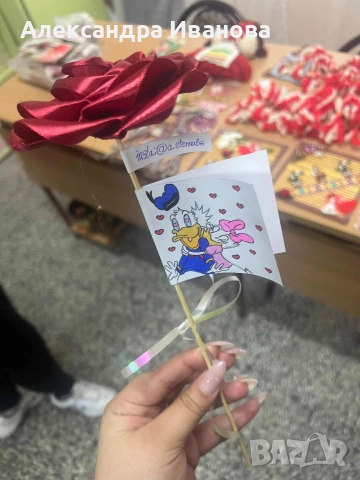 Букет от 13 сатенени рози. , снимка 2 - Други - 53442146