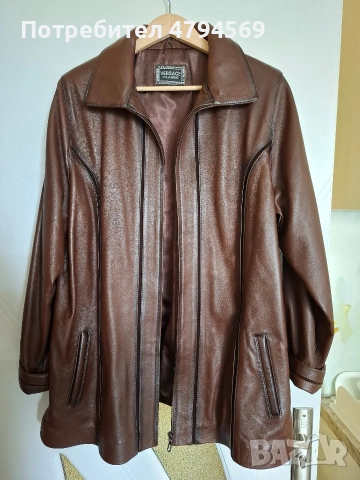 дамско яке с качулка телешка кожа, размер 50