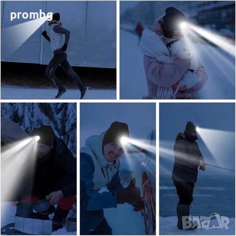 универсална музикална шапка с Bluetooth, плетена, Hands Free, фенер, 2 модела, снимка 6 - Шапки - 39339192