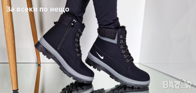 Nike Дамски Черни Меки И Топли Боти Найк Код P1415, снимка 3 - Дамски боти - 52179761