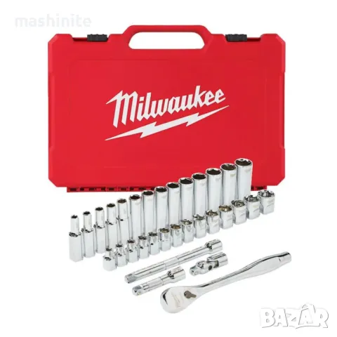 Комплект вложки с тресчотка Milwaukee 4932464945, 32 бр, 3/8″, снимка 1 - Гедорета - 47776183