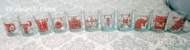 Ретро колекция чаши за ракия/ шотове "Зодиак" – Емблематичен дизайн (11/12 бр.)