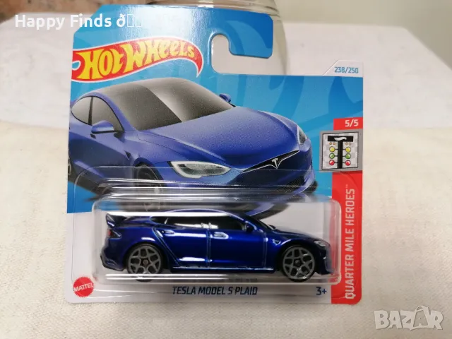 💕🧸 Hot Wheels Tesla Model S Рlaid Quarter Mile Heroes, снимка 2 - Колекции - 47742842