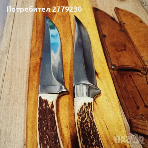 Ловни масивни ножове с дръжки от еленов рог, снимка 7 - Ножове - 49869257